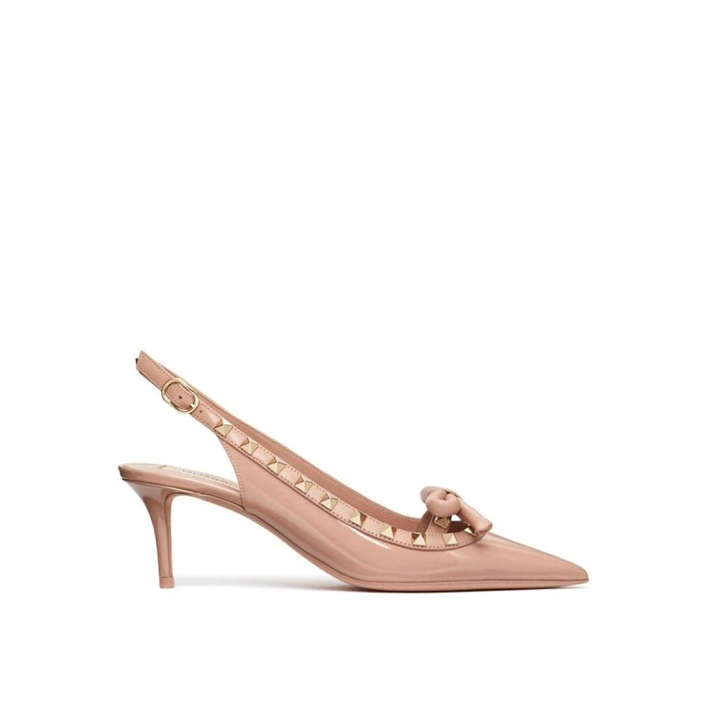 Valentino Garavani Beige Calfskin Mid Heel Pumps-1