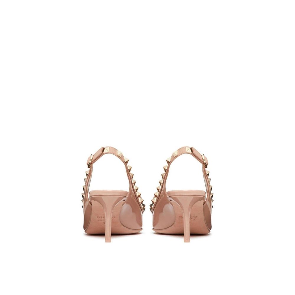 Valentino Garavani Beige Calfskin Mid Heel Pumps-2