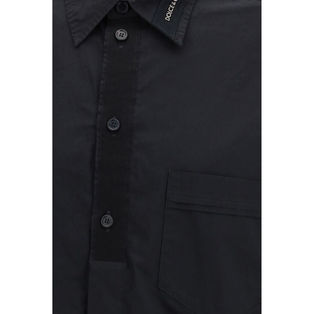 Dolce & Gabbana Schwarzes Baumwollhemd-3