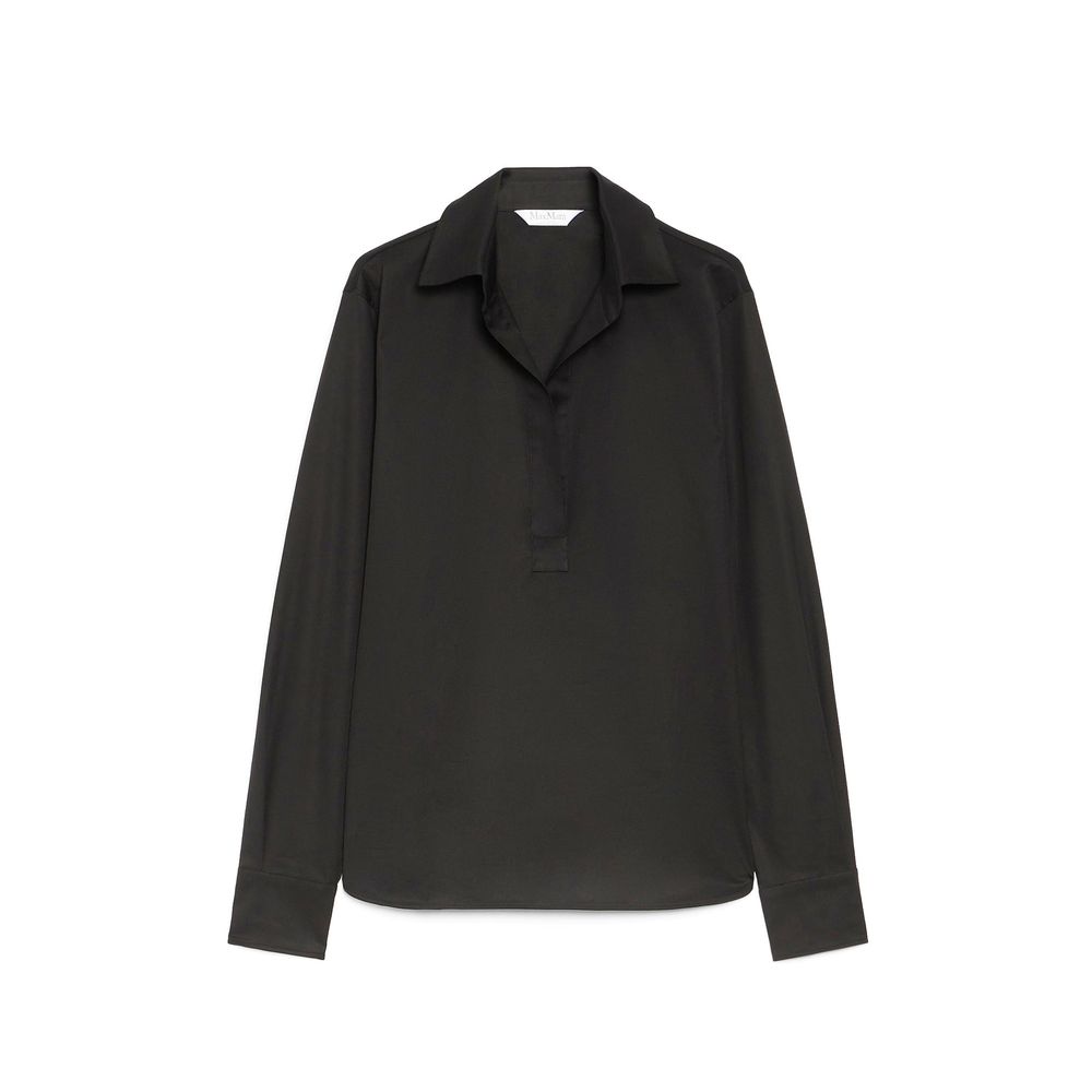 Max Mara Schwarzes Baumwollhemd-1
