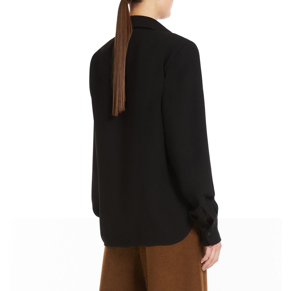 Max Mara Schwarzes Baumwollhemd-3