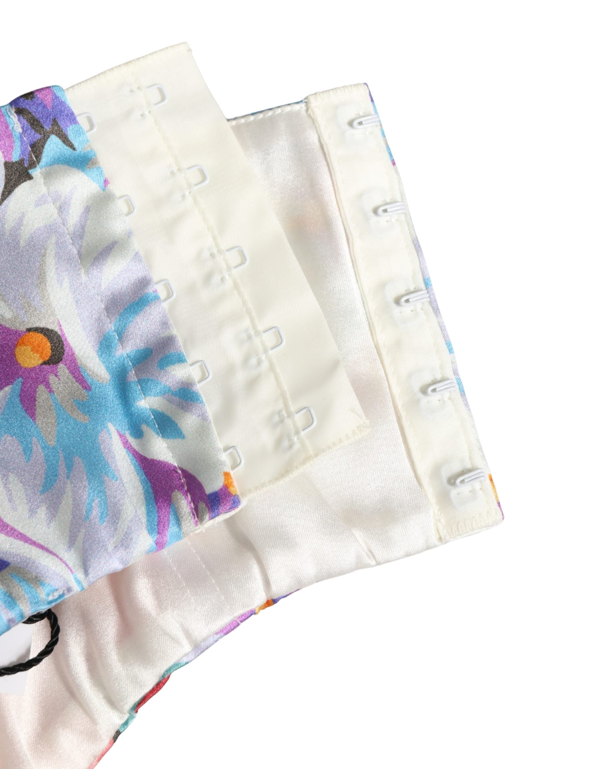 Dolce & Gabbana Mehrfarbiges Blumenprint-Bustier-Top aus Seide, Cropped-3