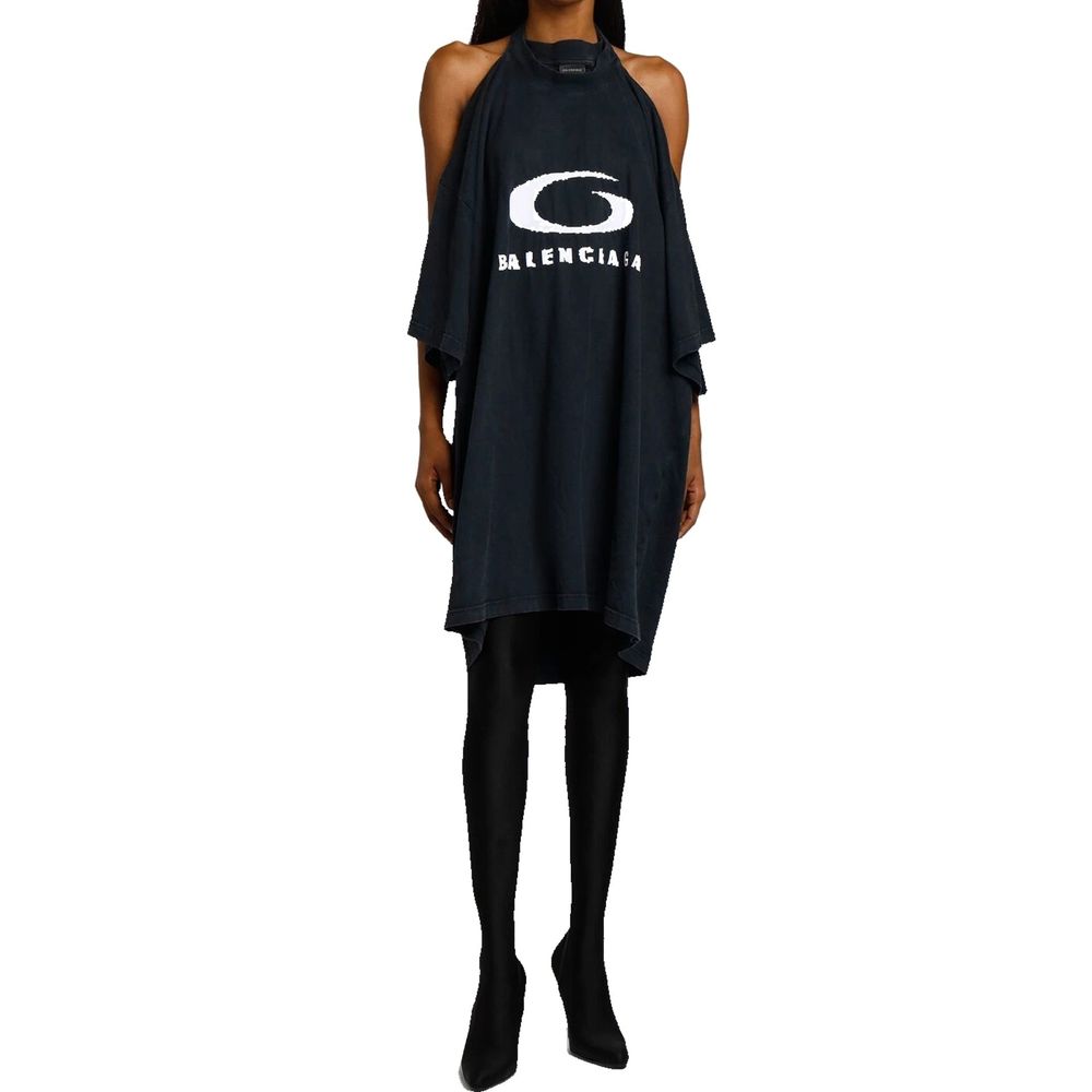 Balenciaga Schwarzes Baumwollkleid für die Freizeit-2
