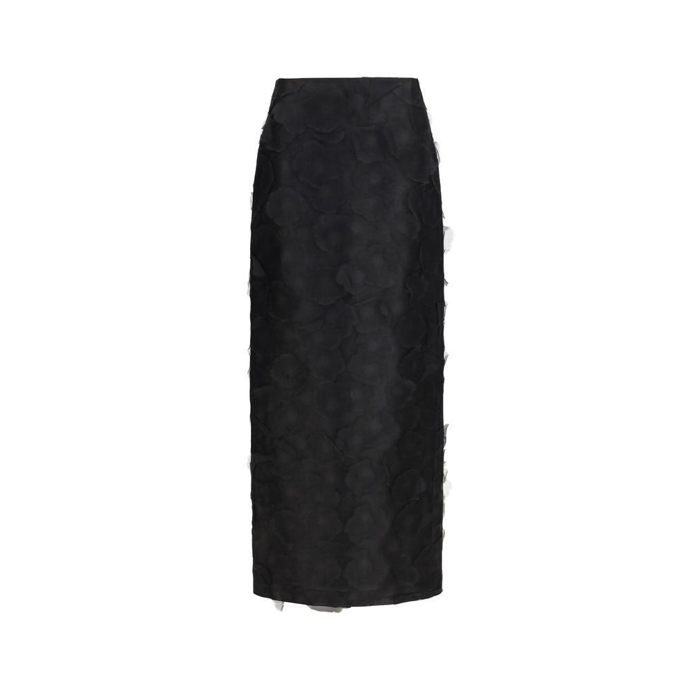 Max Mara Black Silk Maxi Skirt