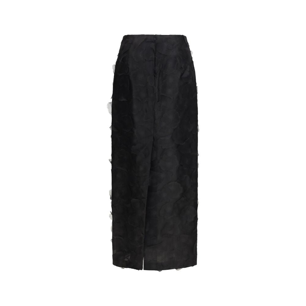 Max Mara Black Silk Maxi Skirt-2