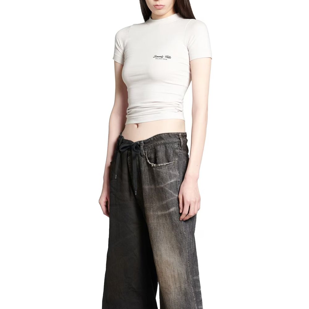 Balenciaga Weißes Baumwoll-T-Shirt-2