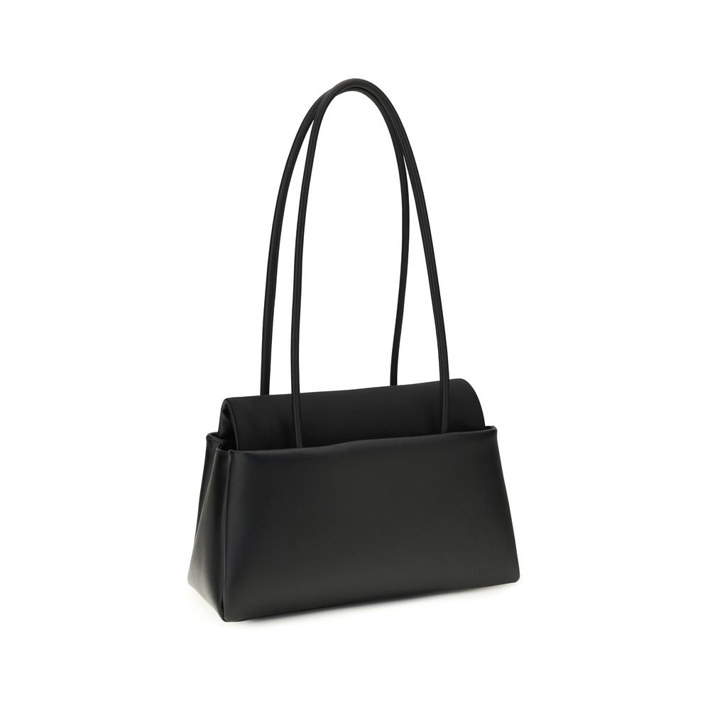 Prada Schwarze Bos Taurus Kalbsleder Schultertasche-3
