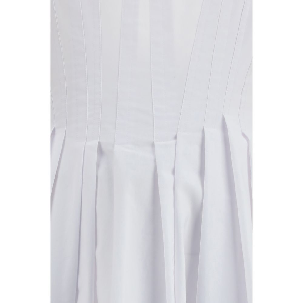 Max Mara Weißes Baumwoll-Freizeitkleid-3