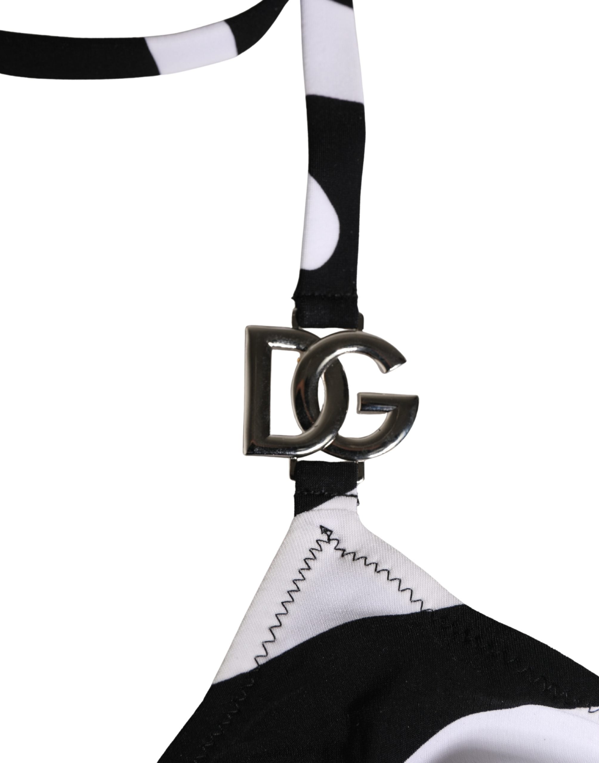 Dolce & Gabbana Bikini-Oberteil und -Unterteil mit schwarzem und weißem Zebramuster-5