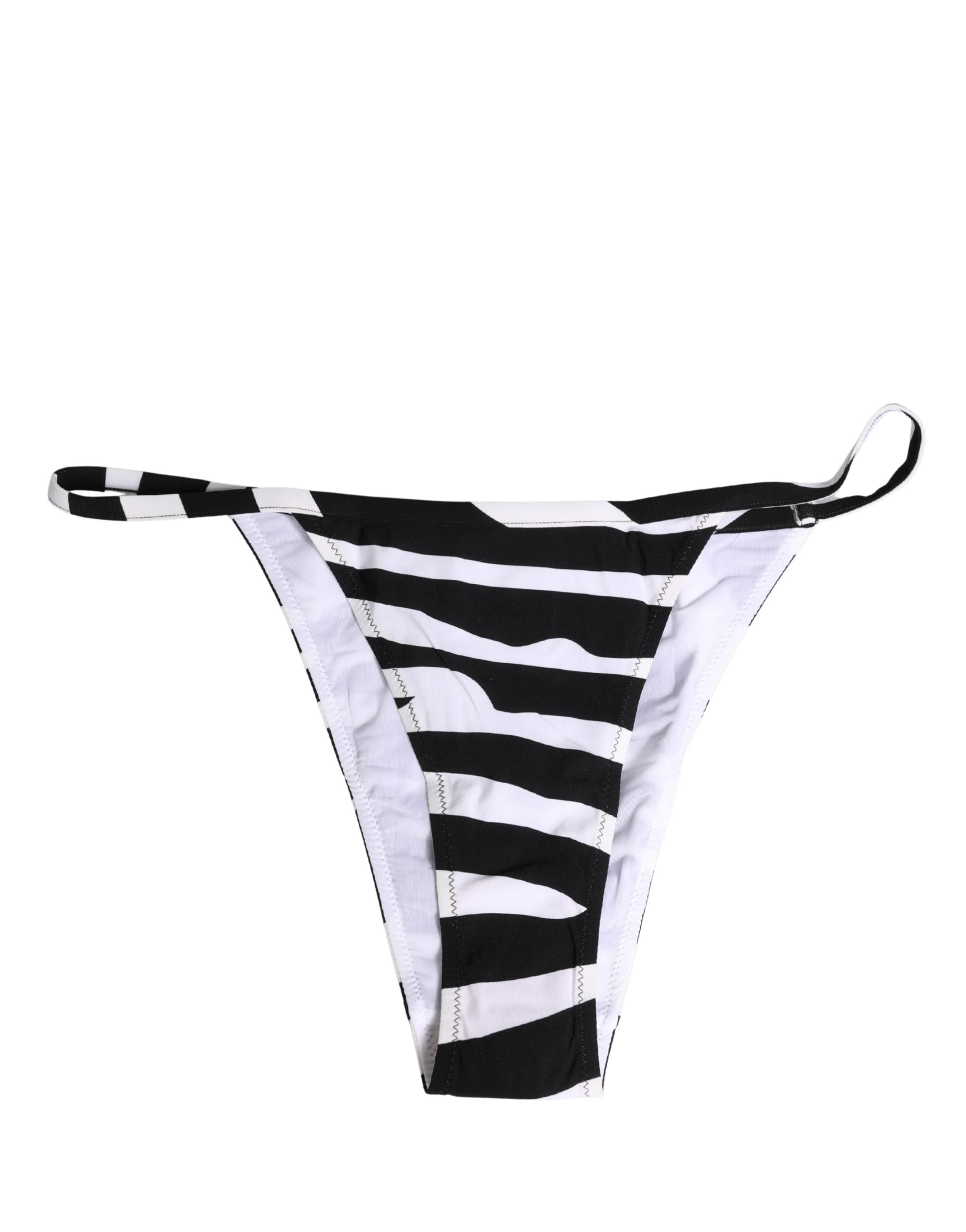 Dolce & Gabbana Bikini-Oberteil und -Unterteil mit schwarzem und weißem Zebramuster-8