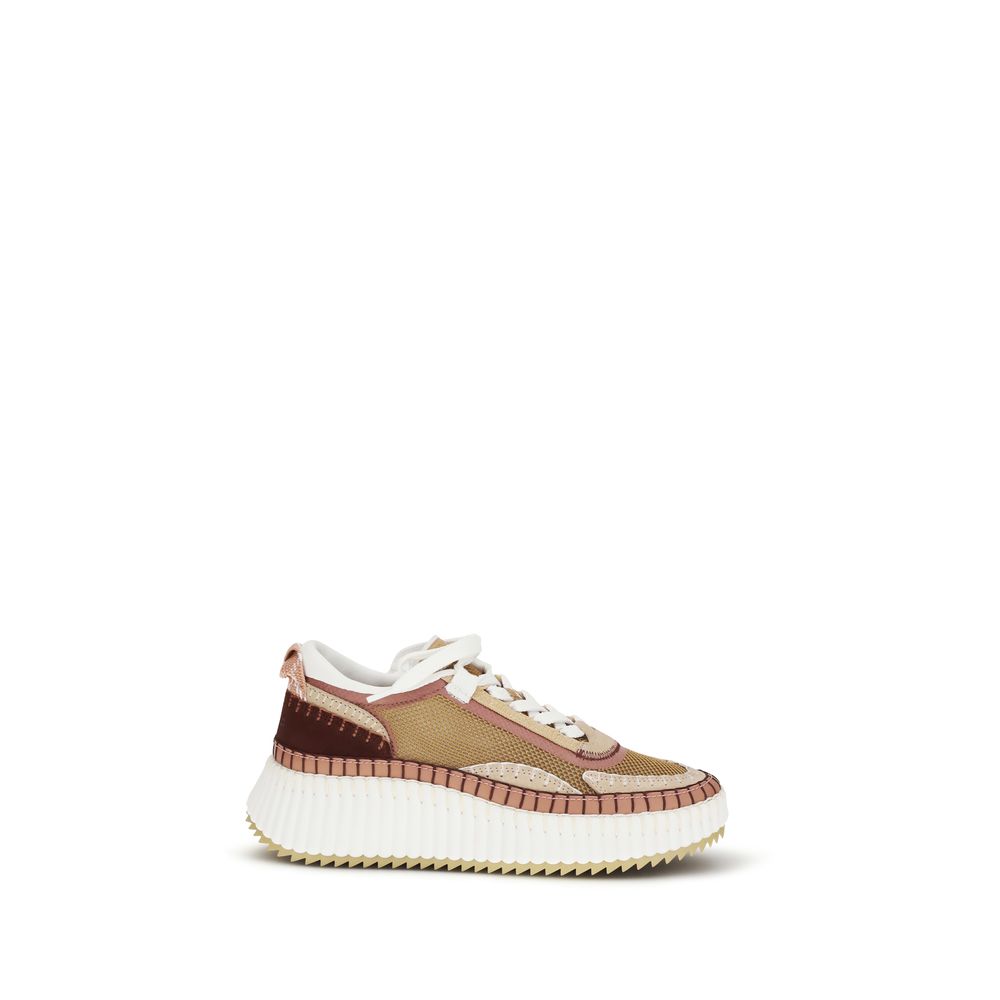 Chloé Braune Chunky Sneaker aus Polyester