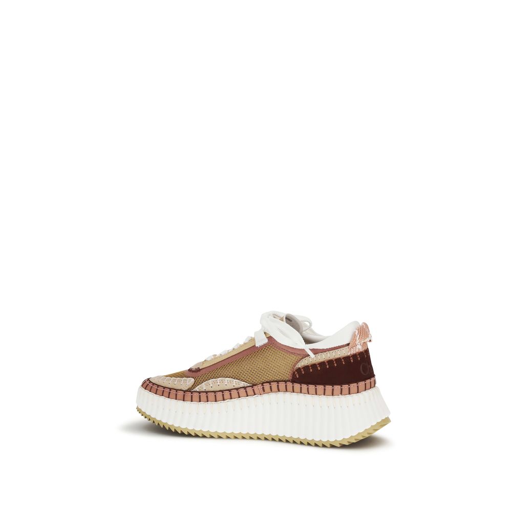 Chloé Braune Chunky Sneaker aus Polyester-3