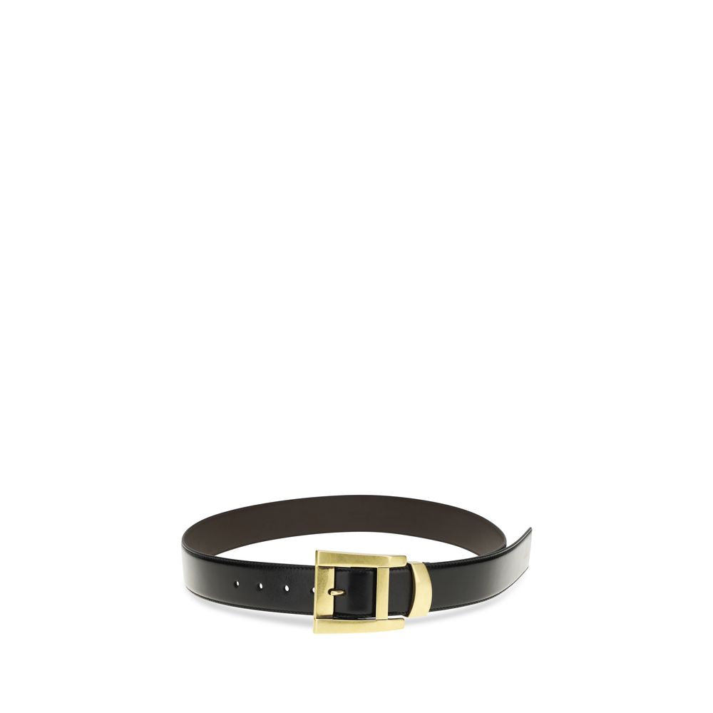 Versace Schwarzer Kalbsleder Bos Taurus Regular Gürtel-2
