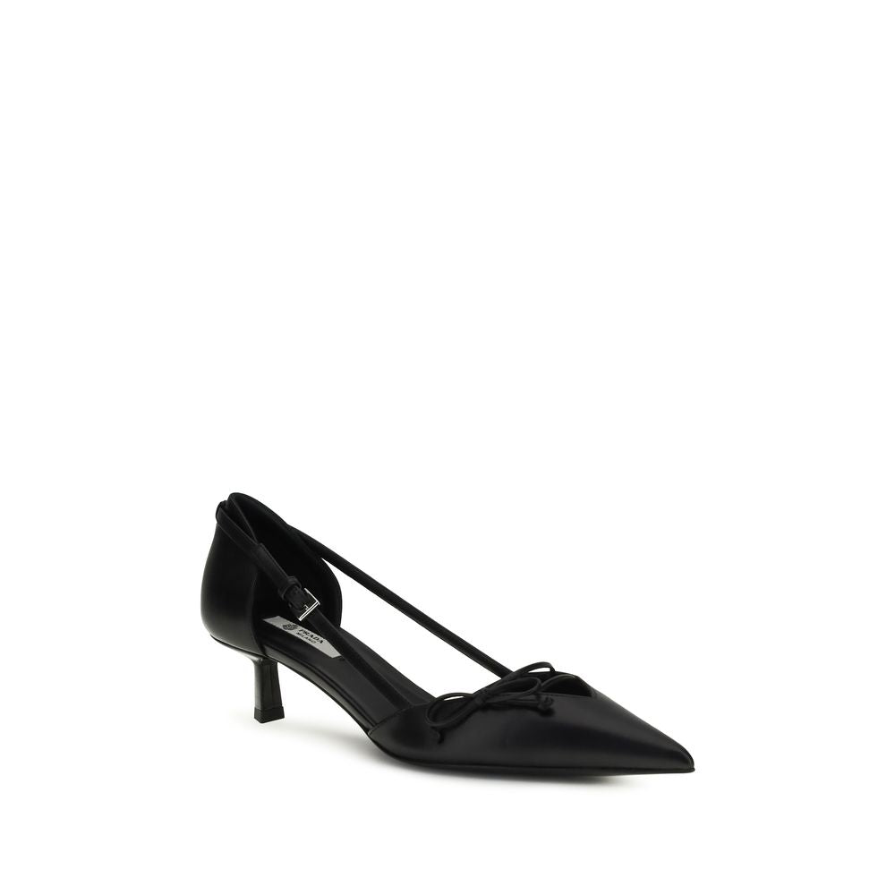 Prada Schwarze Pumps aus Ziegenleder mit hohem Absatz-2