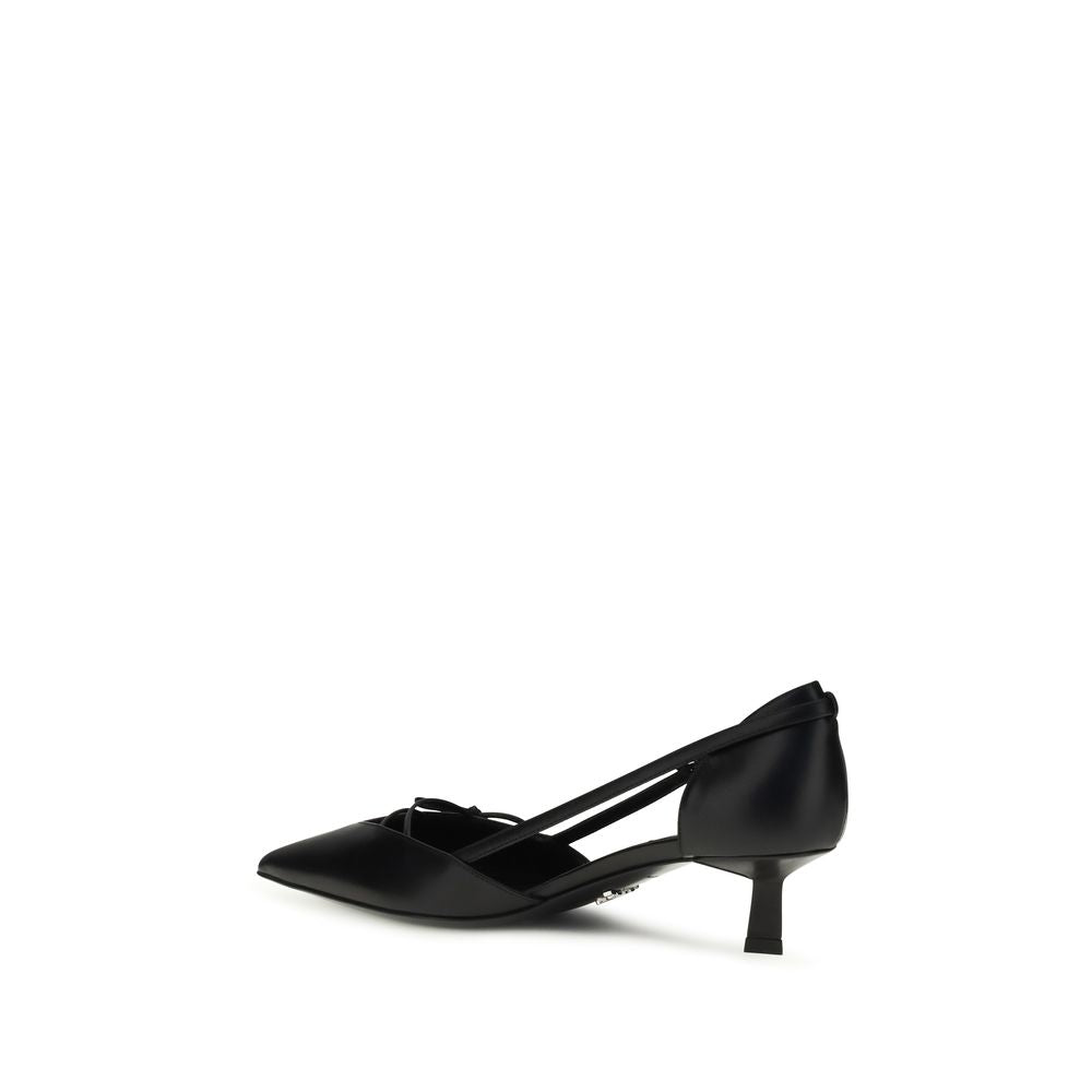 Prada Schwarze Pumps aus Ziegenleder mit hohem Absatz-3