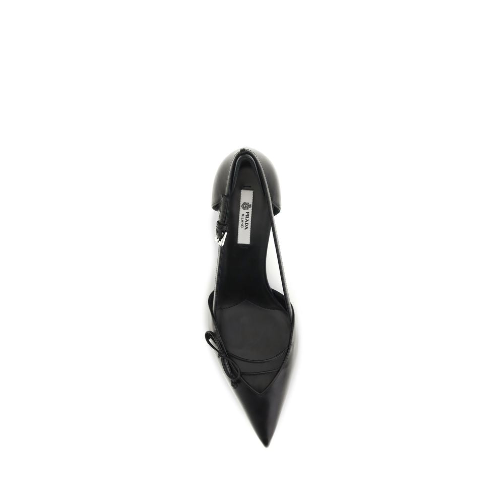 Prada Schwarze Pumps aus Ziegenleder mit hohem Absatz-4