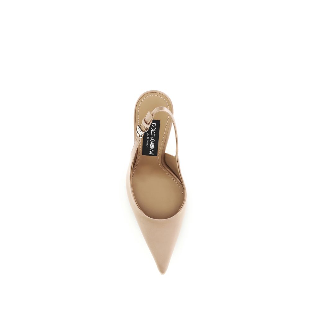 Dolce & Gabbana Beige Silk High Heel Pumps-4