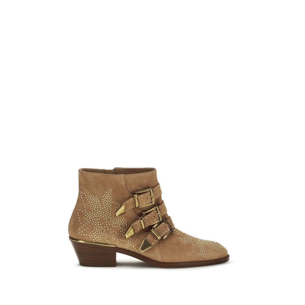 Chloé Beige Calf Leather Bos Taurus Ankle Boots-1