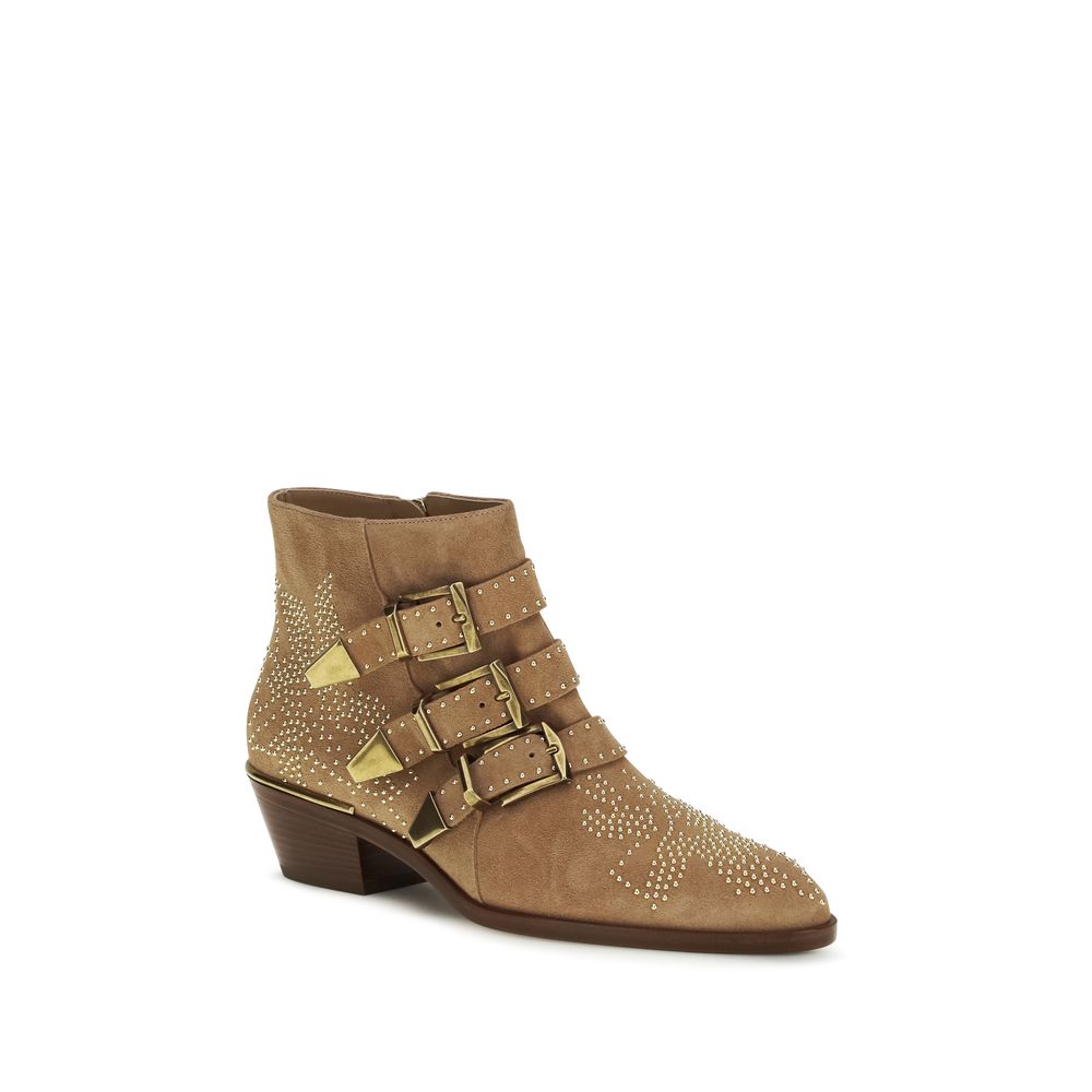 Chloé Beige Calf Leather Bos Taurus Ankle Boots-2