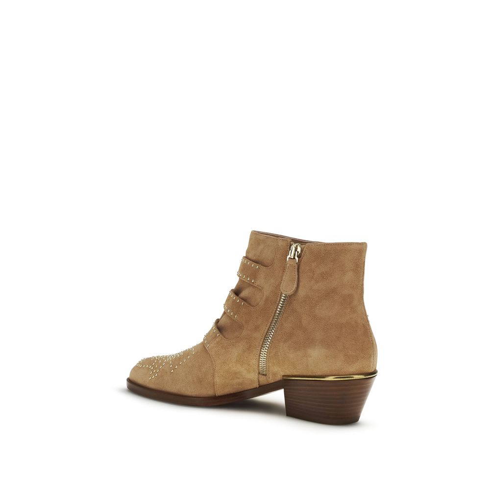 Chloé Beige Calf Leather Bos Taurus Ankle Boots-3