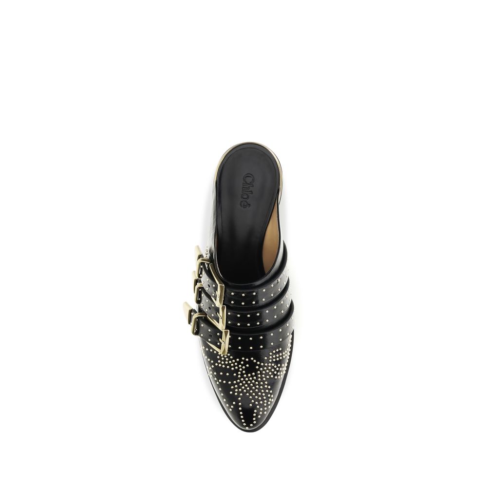 Chloé Black Bos Taurus Calfskin Mules-4