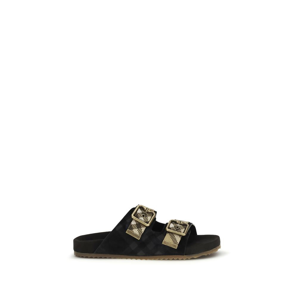 Burberry Schwarze Bos Taurus Kalbsleder Riemchen-Sandalen-1