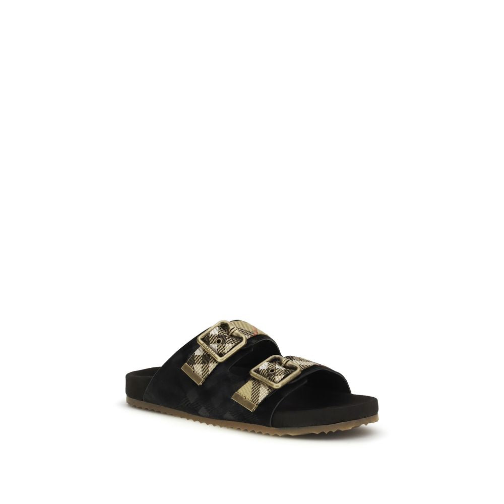 Burberry Schwarze Bos Taurus Kalbsleder Riemchen-Sandalen-2