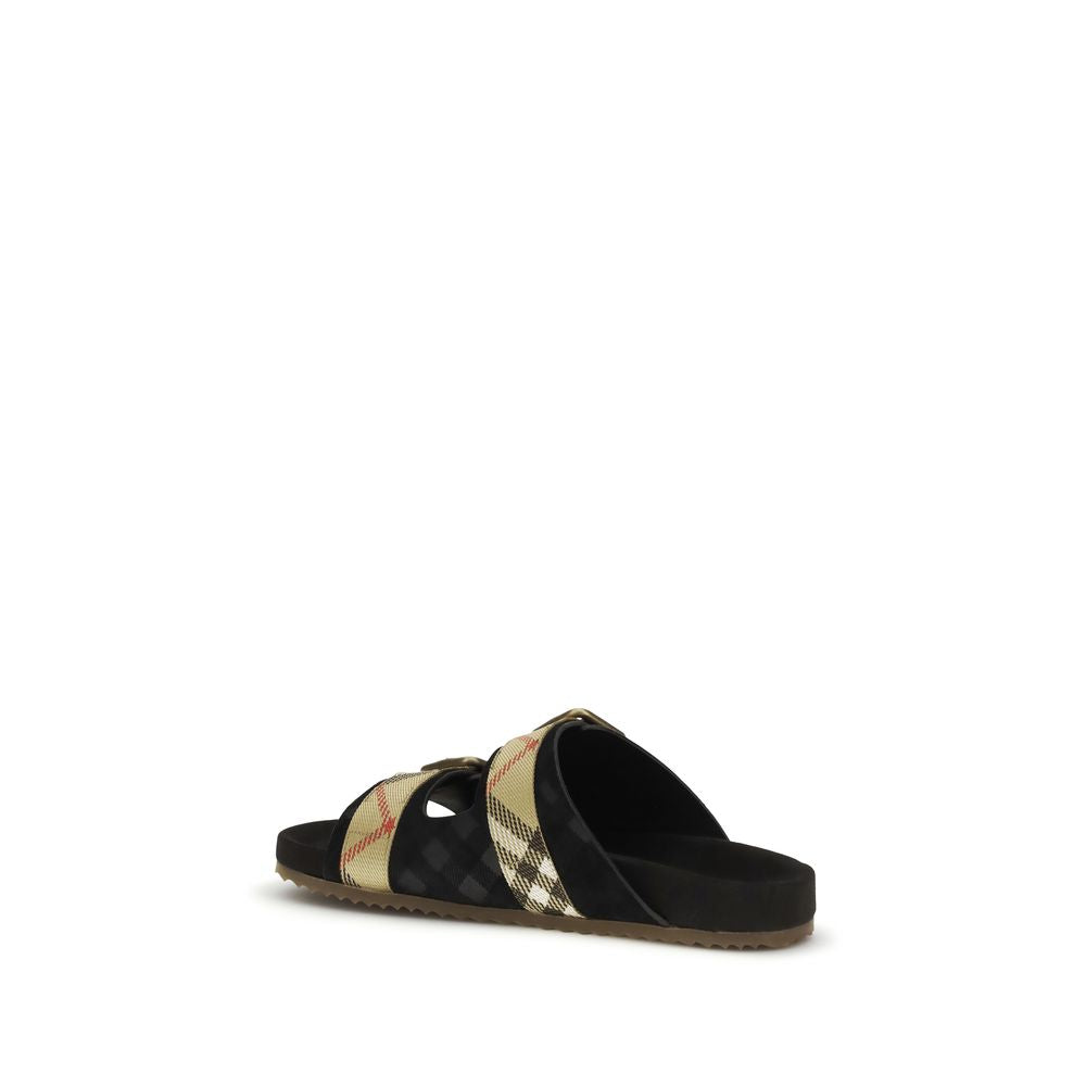 Burberry Schwarze Bos Taurus Kalbsleder Riemchen-Sandalen-3