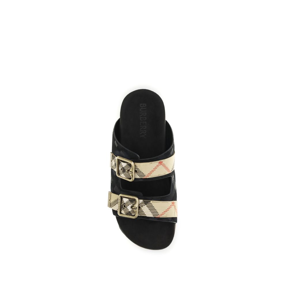 Burberry Schwarze Bos Taurus Kalbsleder Riemchen-Sandalen-4