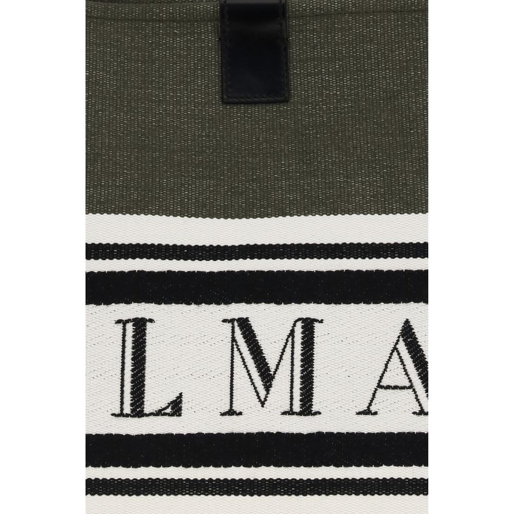 Balmain Black Cotton Shoulder Bag-4