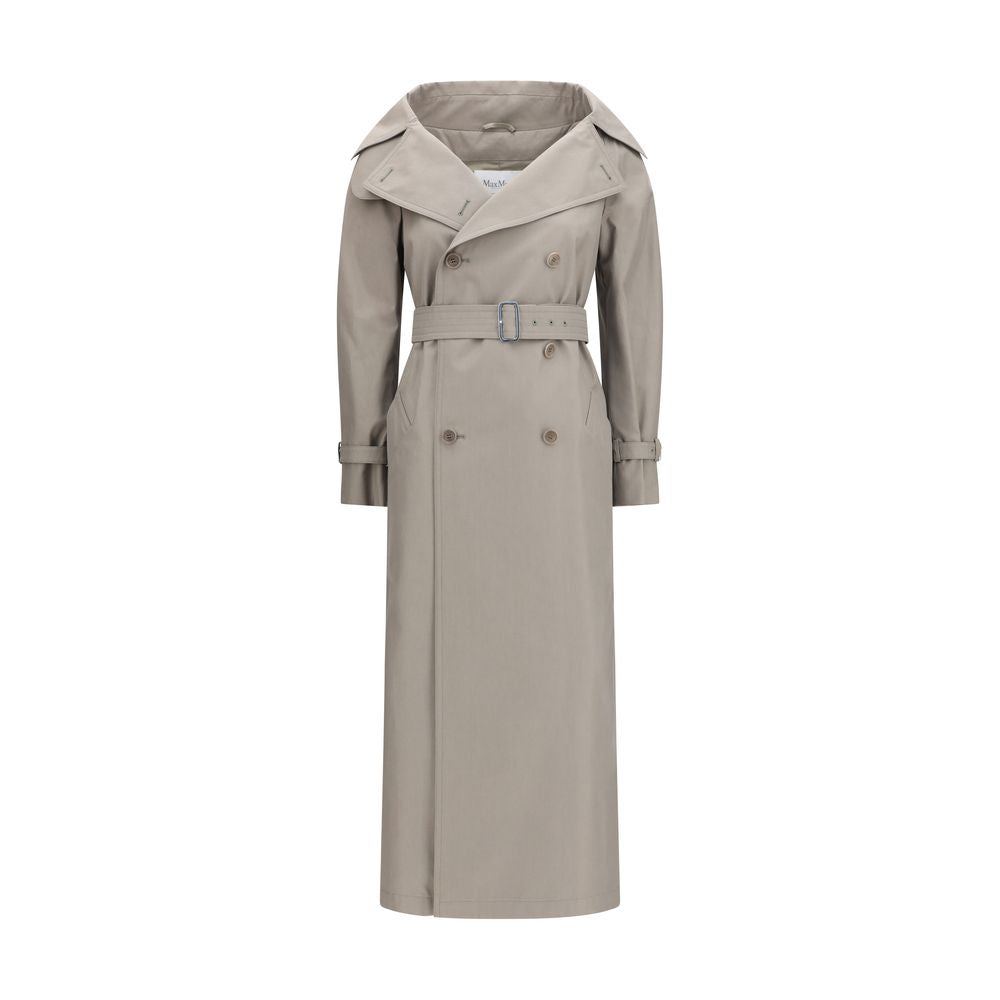 Max Mara Grauer Trenchcoat aus Baumwolle-1