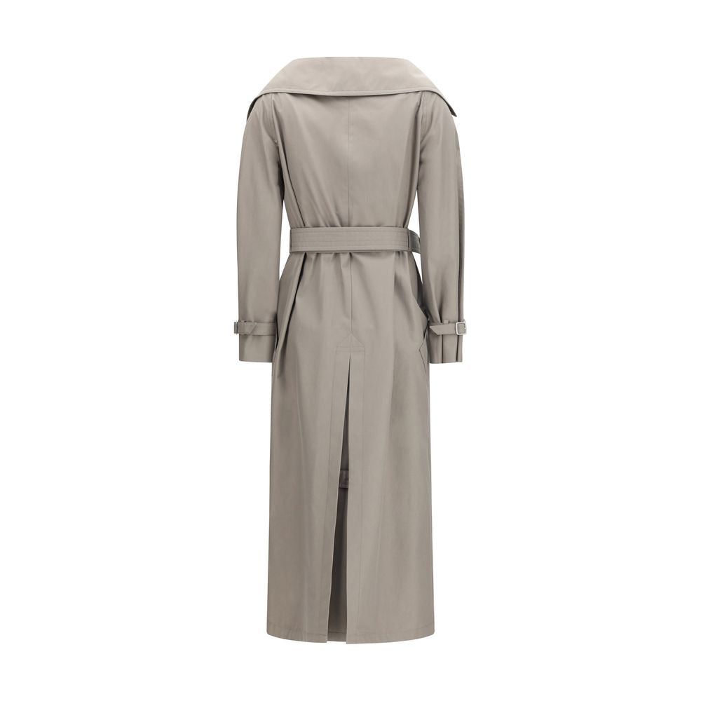 Max Mara Grauer Trenchcoat aus Baumwolle-2