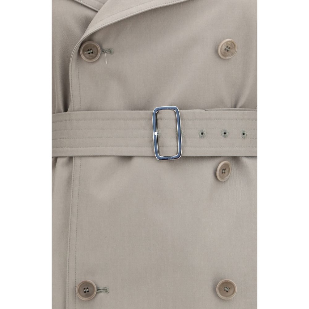 Max Mara Grauer Trenchcoat aus Baumwolle-3