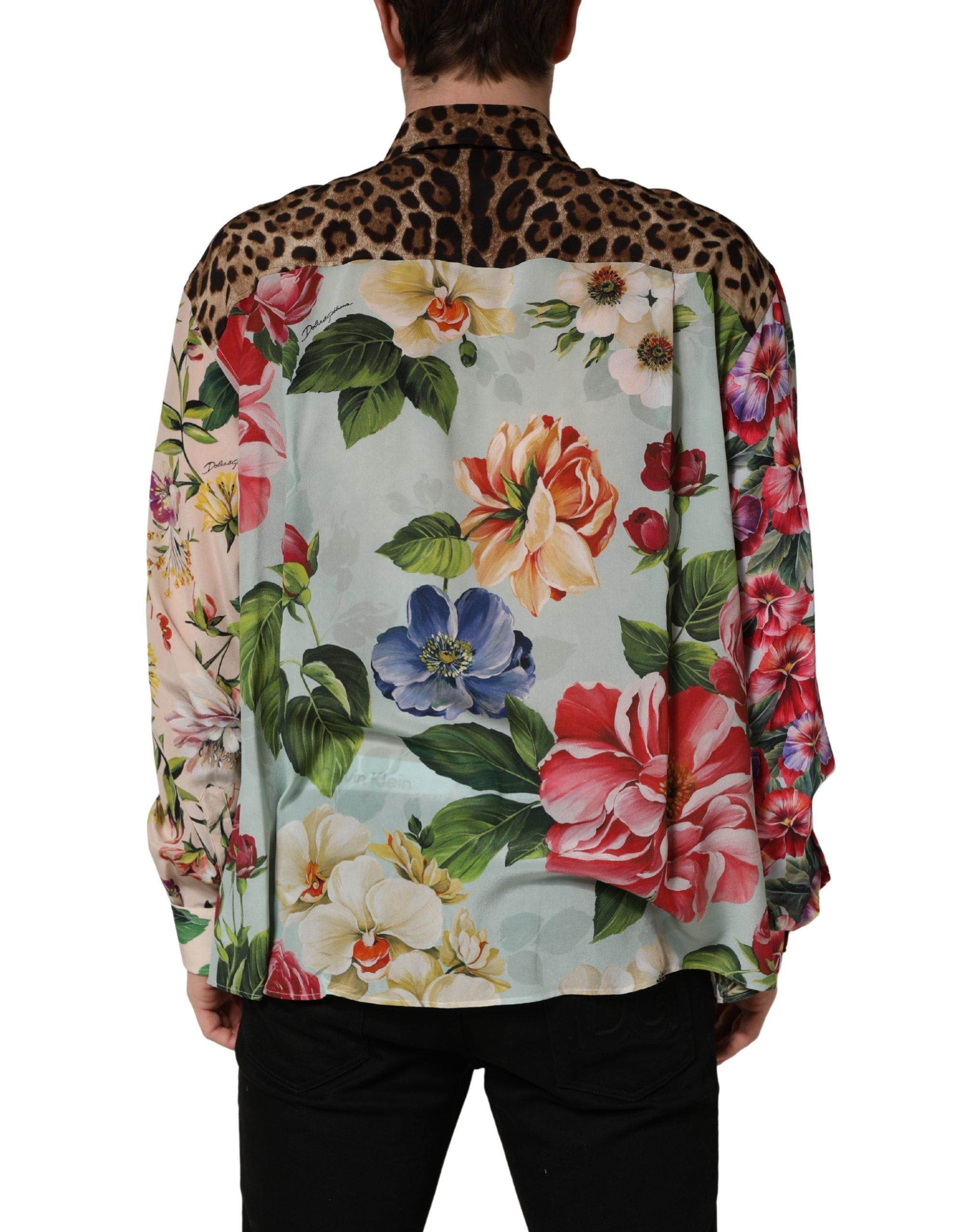 Dolce & Gabbana Hemd mit Multicolor-Blumen-Tierprint und Kragen-6