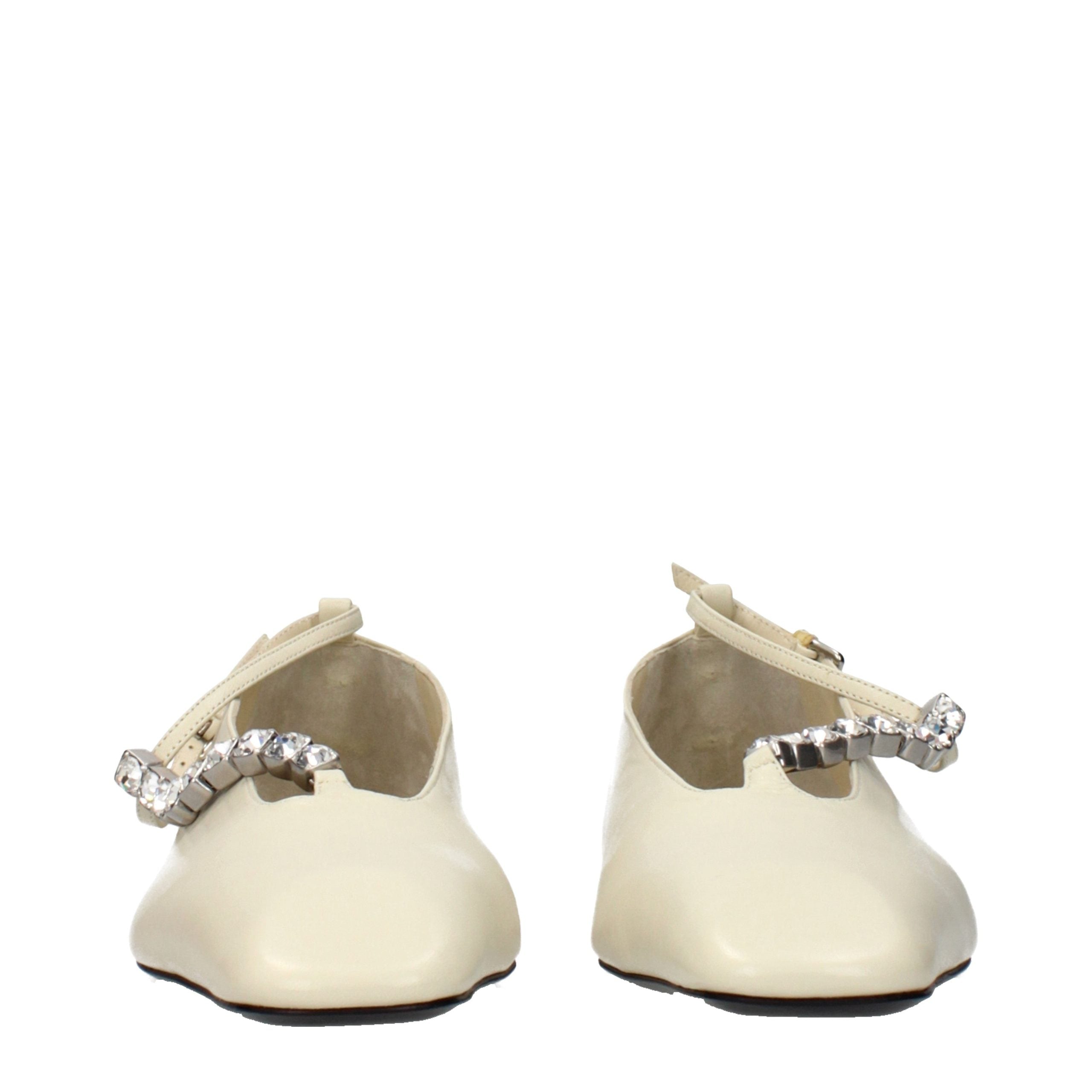 Jil Sander Beige Leder Ballerinas-3
