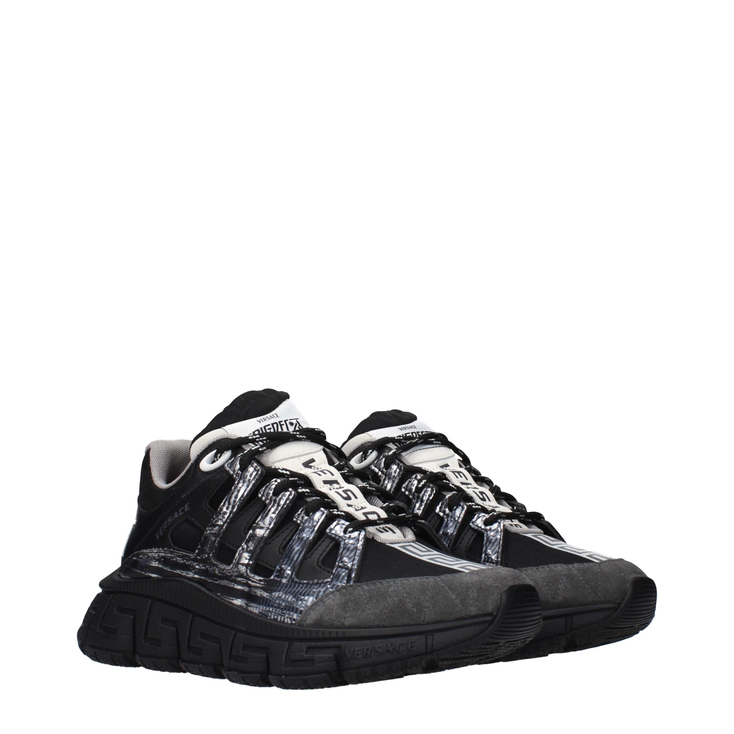 Versace Schwarze Stoff-Sneaker-2