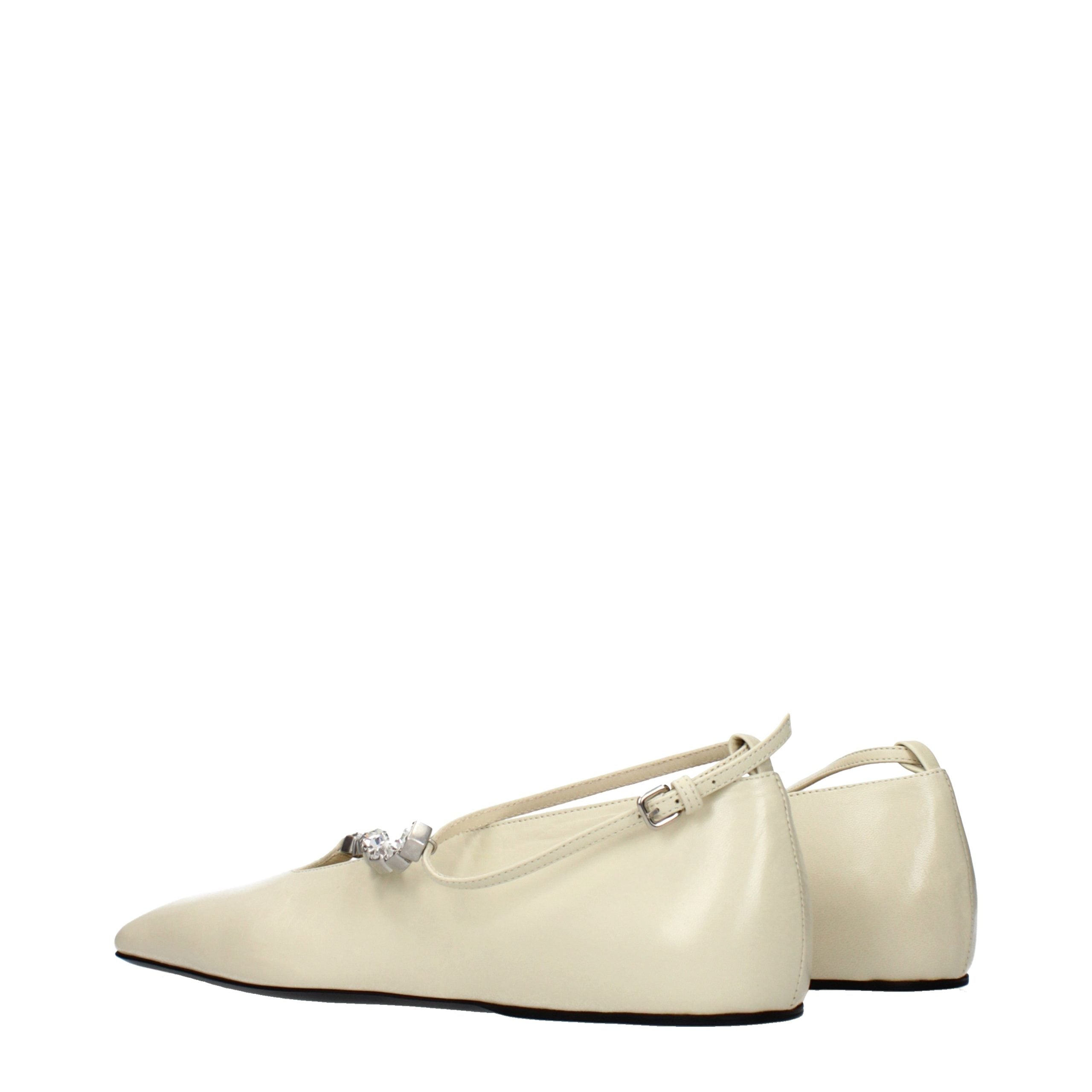 Jil Sander Beige Leder Ballerinas-4