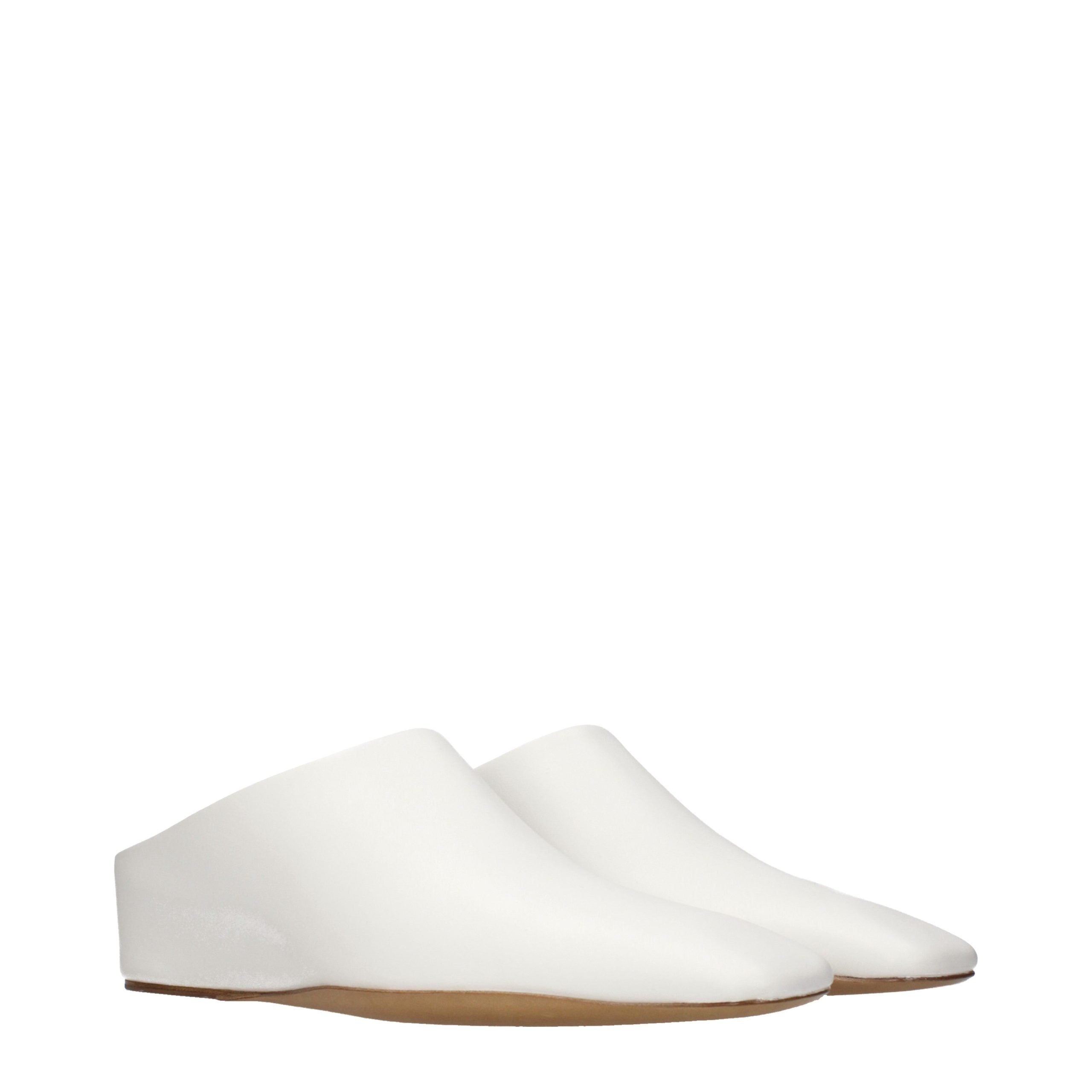 Jil Sander Weiße Leder-Pantoffeln-2