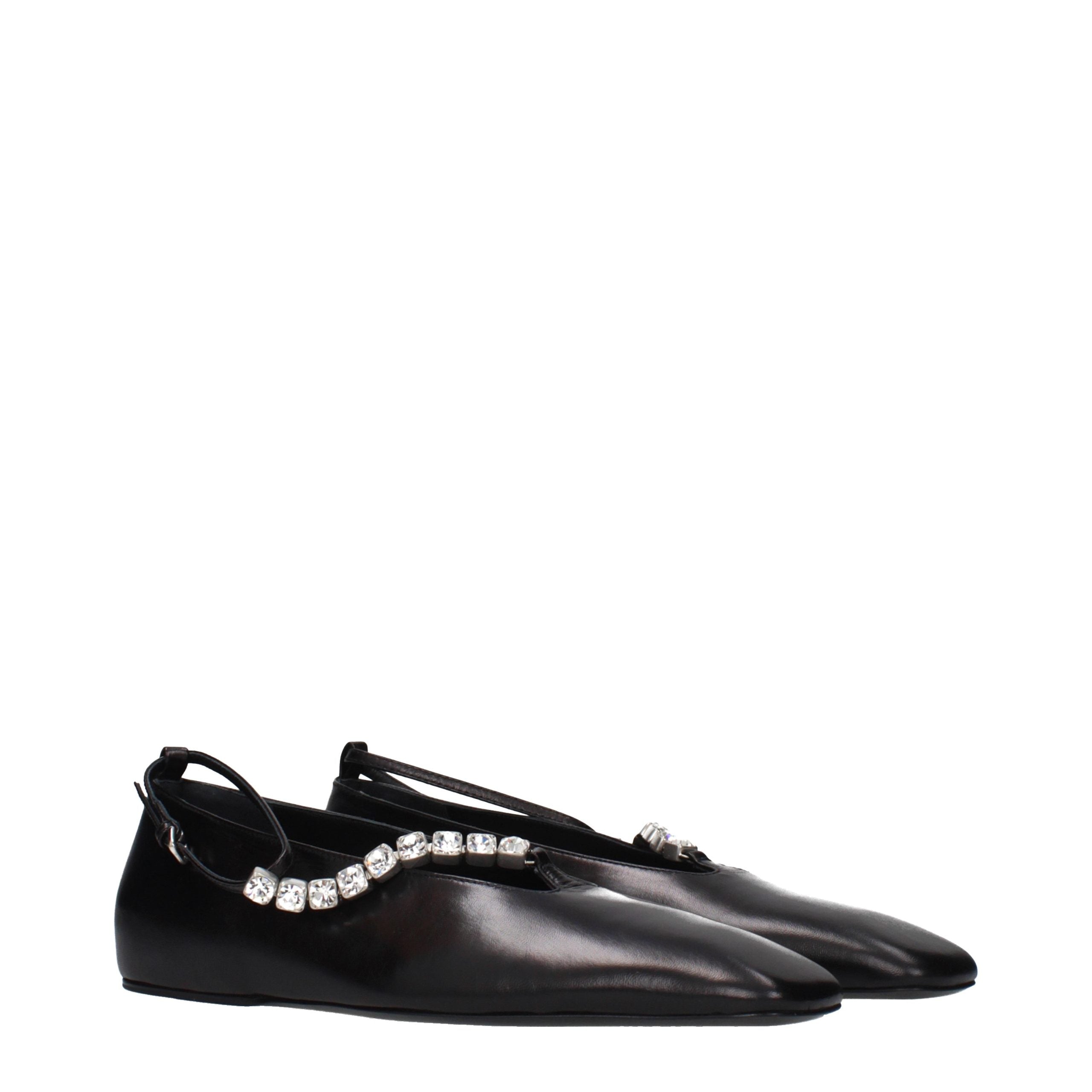 Jil Sander Schwarze Ballerinas aus Leder-2