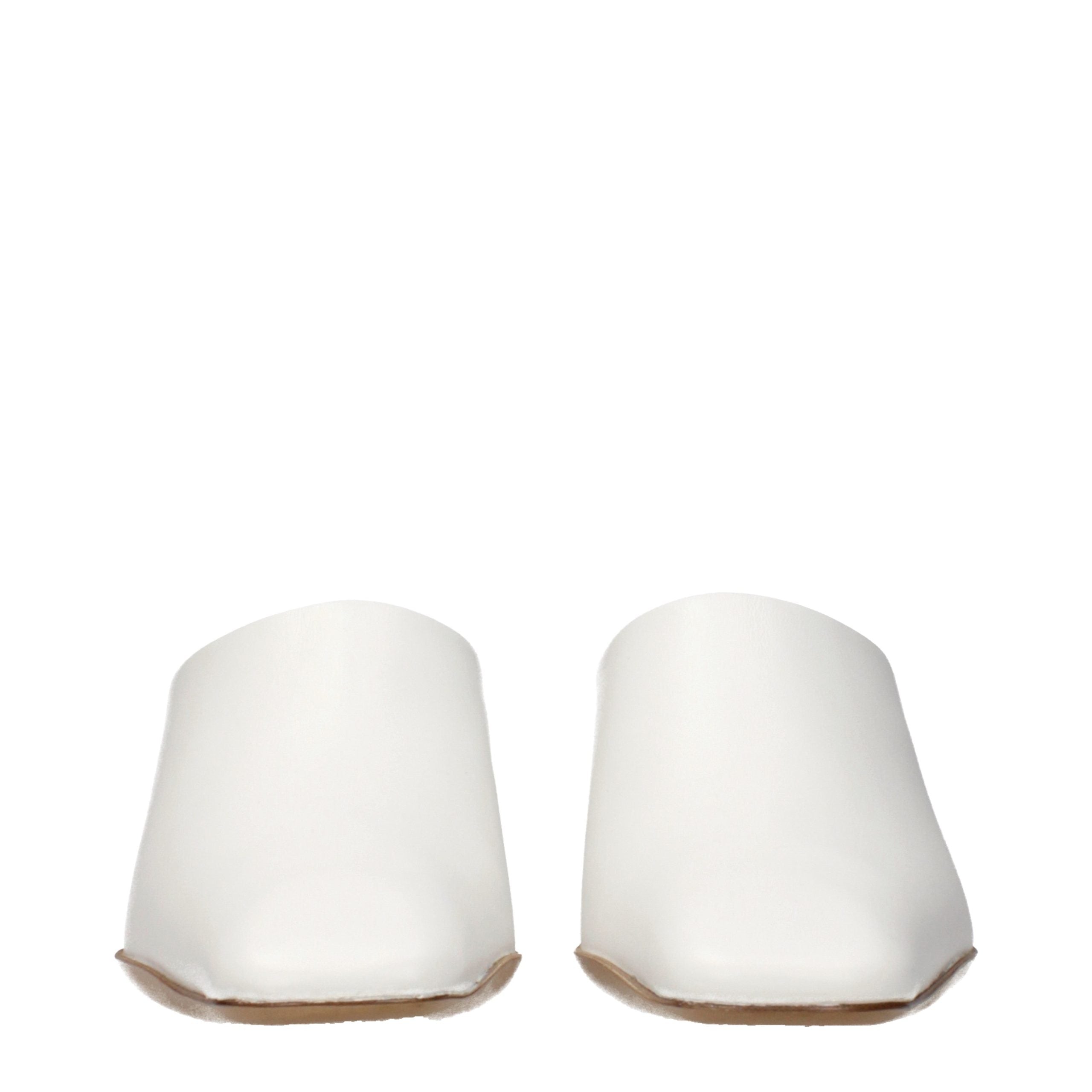 Jil Sander Weiße Leder-Pantoffeln-3