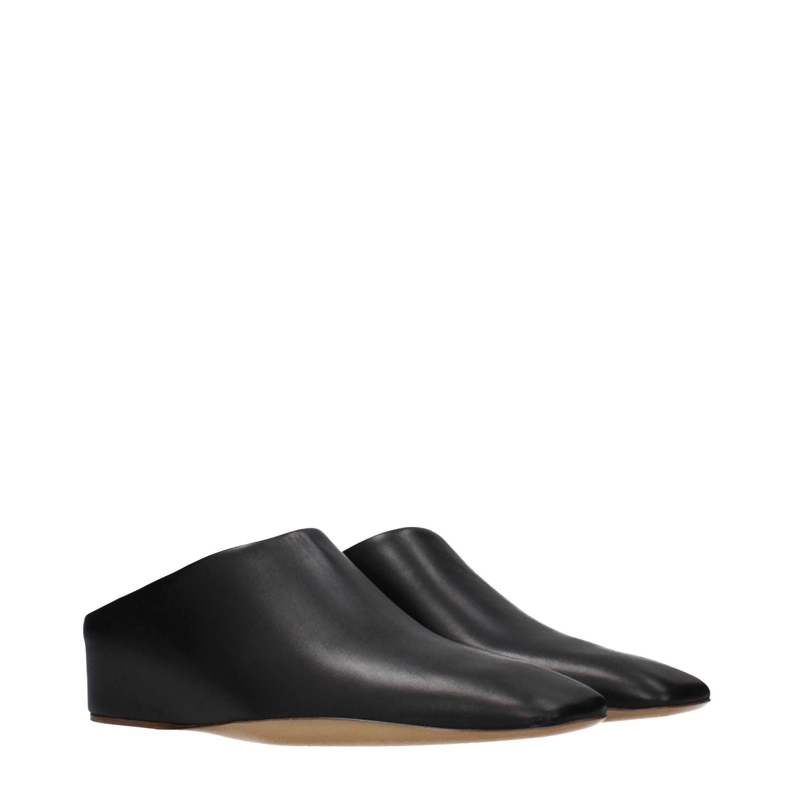 Jil Sander Schwarze Leder-Slipper-2