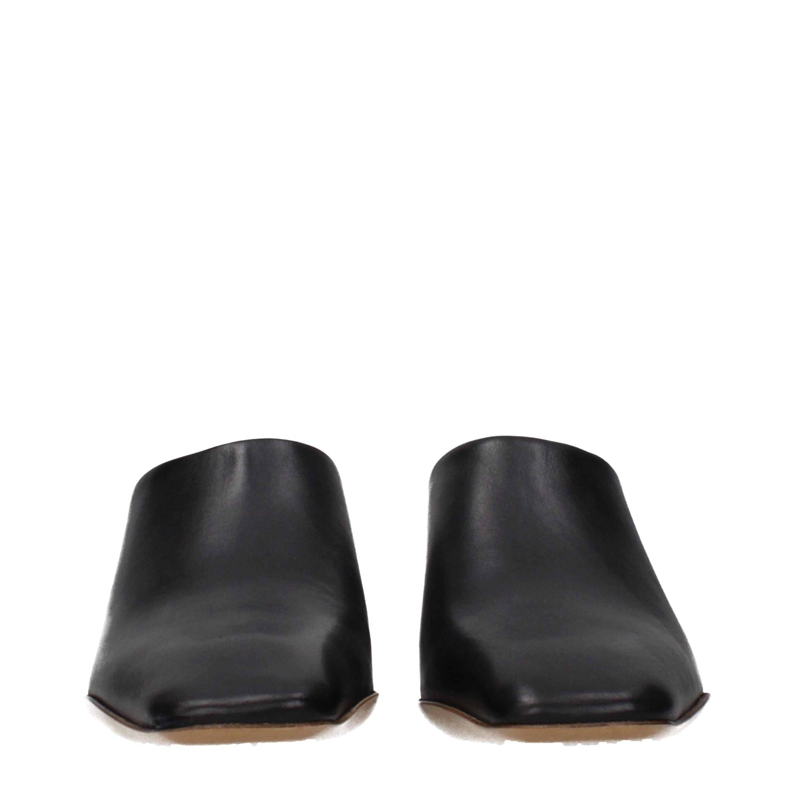Jil Sander Schwarze Leder-Slipper-3