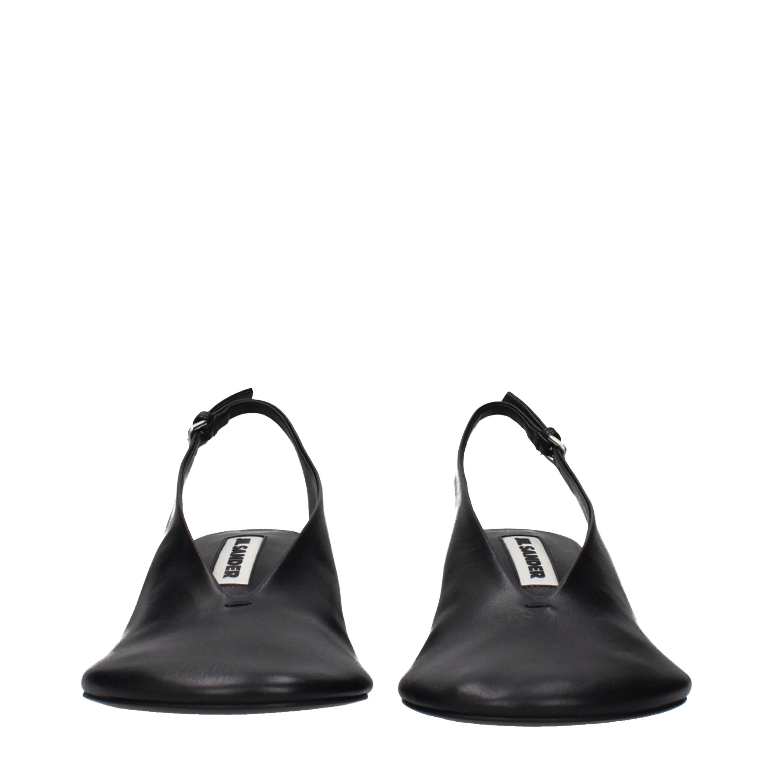 Jil Sander Schwarze Leder Pumps mit hohem Absatz-3