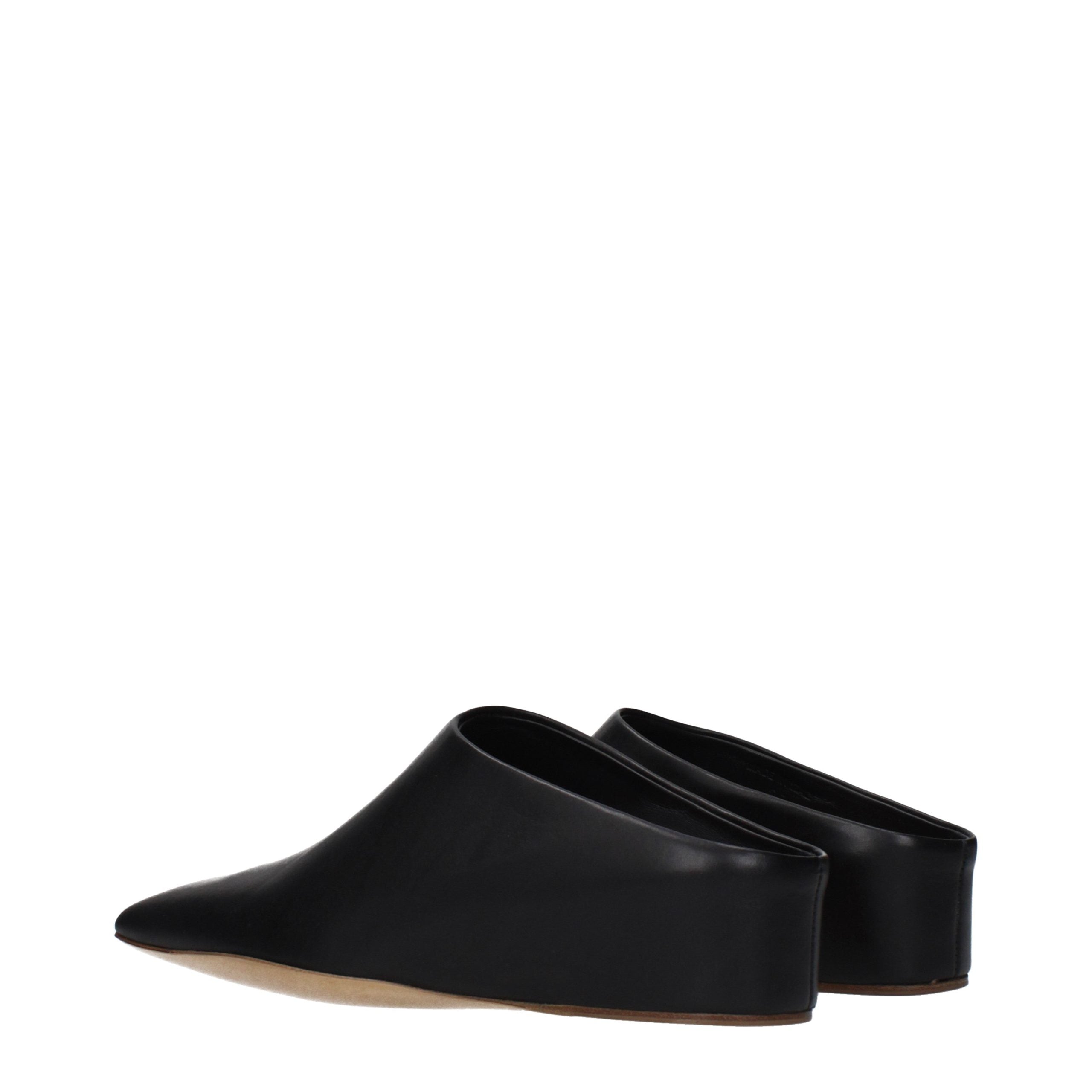 Jil Sander Schwarze Leder-Slipper-4
