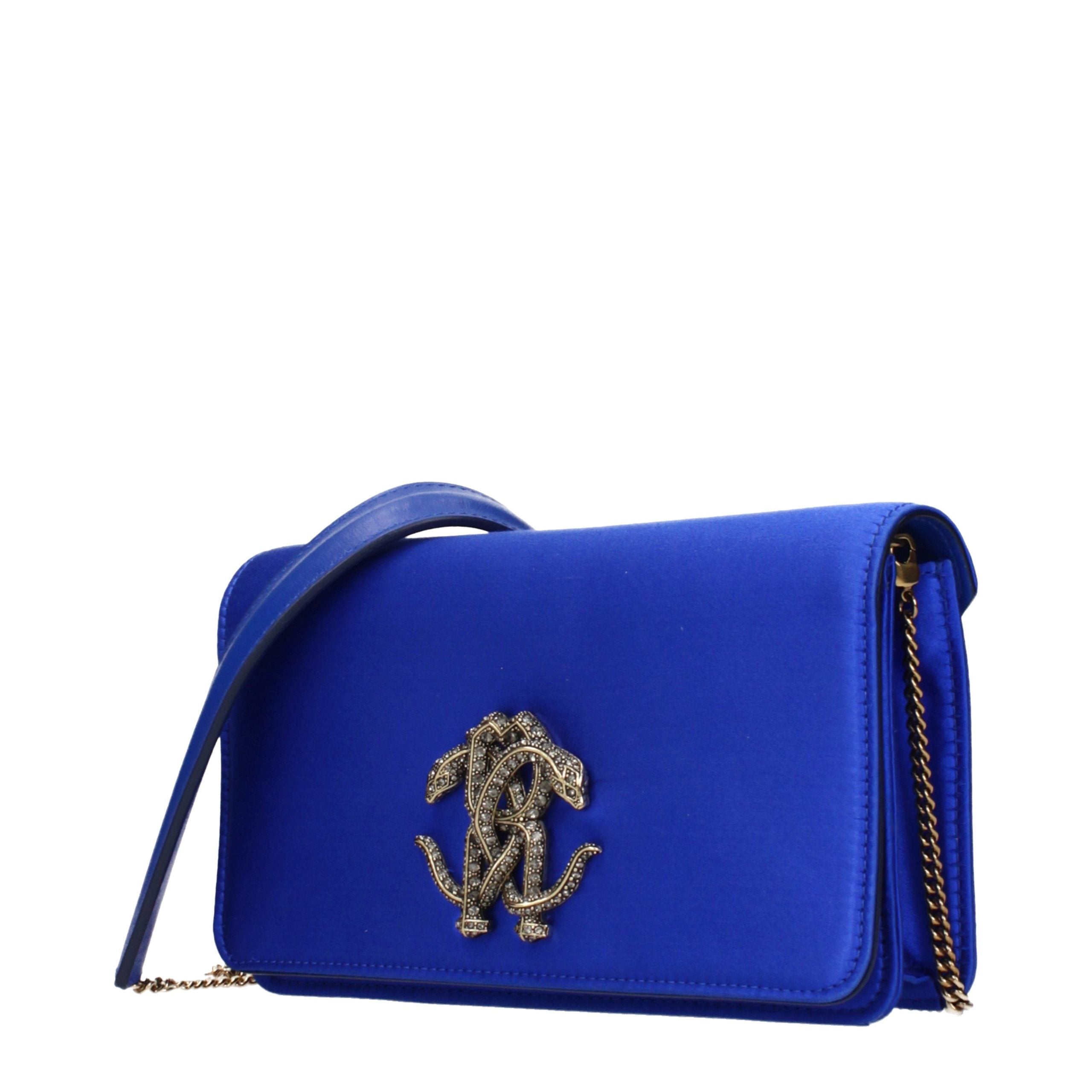 Roberto Cavalli Blaue Satin-Clutch-2