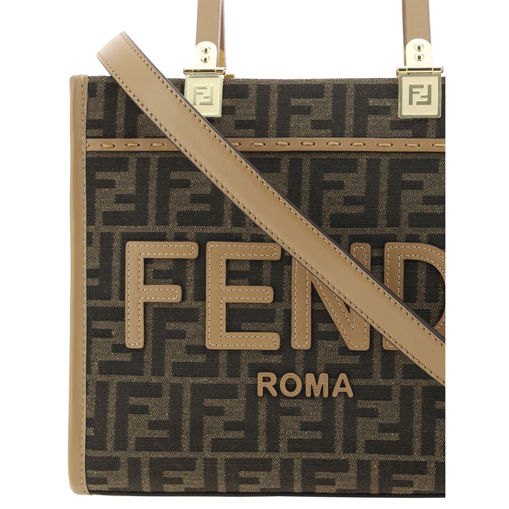 Fendi Braune Schultertasche aus Polyester-4