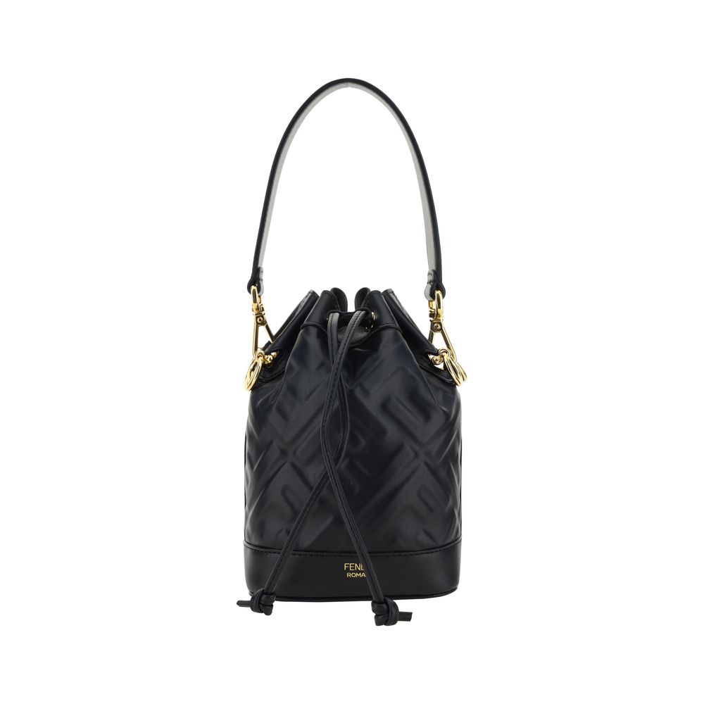 Fendi Schwarze Kalbsleder Bos Taurus Bucket Bag-1