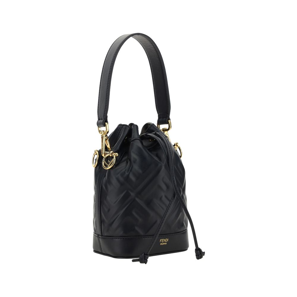 Fendi Schwarze Kalbsleder Bos Taurus Bucket Bag-2