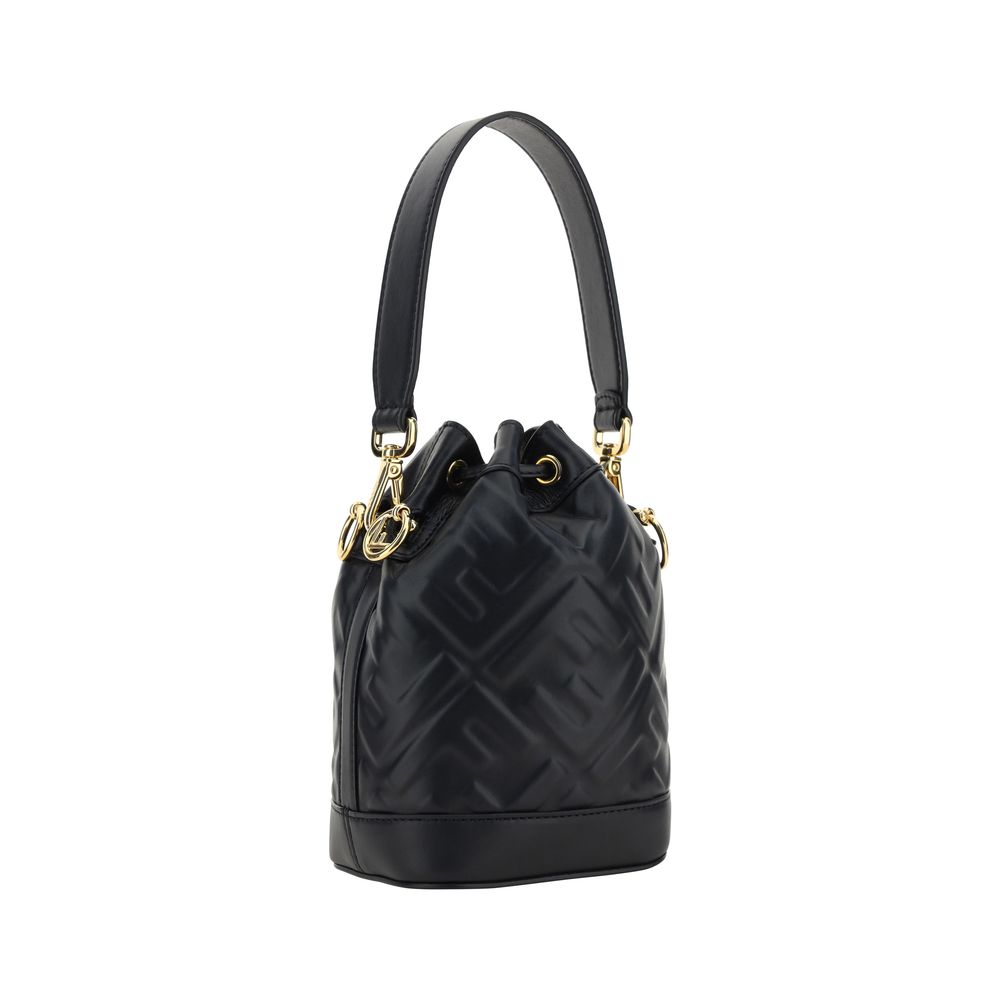 Fendi Schwarze Kalbsleder Bos Taurus Bucket Bag-3