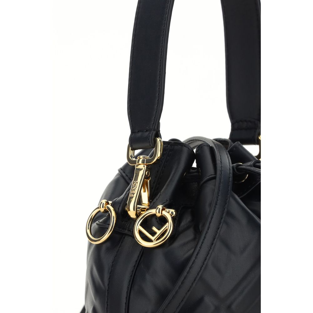 Fendi Schwarze Kalbsleder Bos Taurus Bucket Bag-4